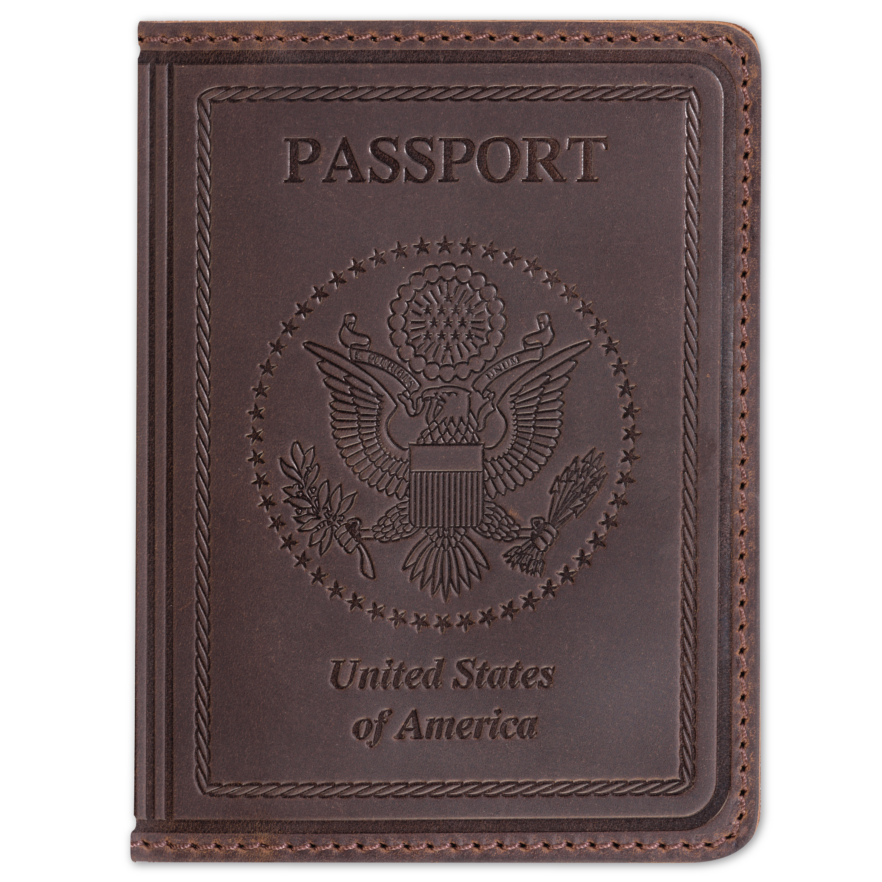 Шкіряна обкладинка на паспорт Passport USA col.F коричневий